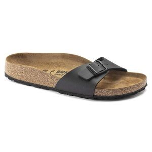 Birkenstock Madrid Sandals EU 42 Black Single Strap Slide Classic Footbed